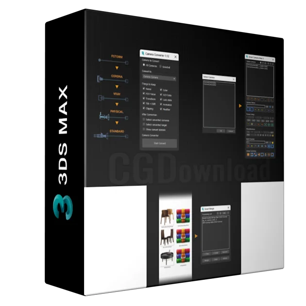 Smart Camera View v3.85 & Camera Converter v1.12 & Smart Merge v2.10 for 3ds max by D95 Design