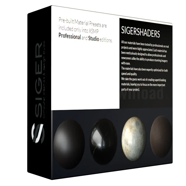 Siger Studio XS Material Presets Studio