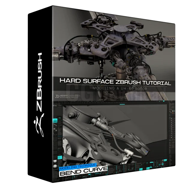 Hard Surface ZBrush Tutorial / Modeling A UH-60 Rotor [ENG-RUS]