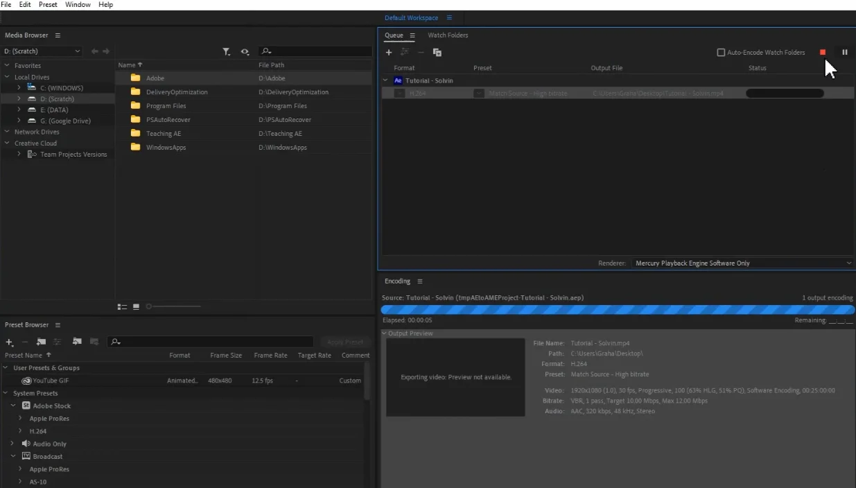 Adobe Media Encoder скачать