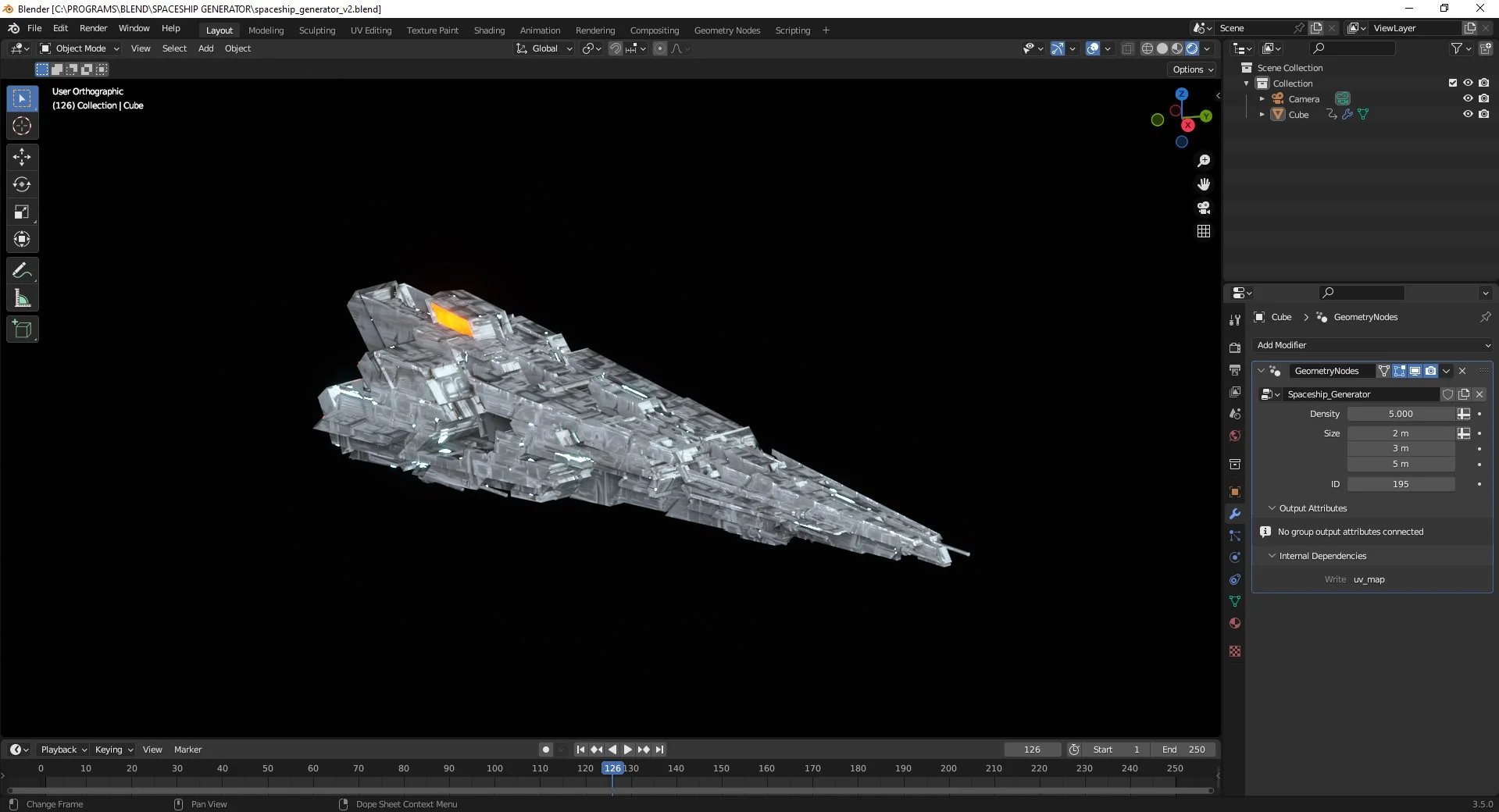 Procedural Spaceship Generator blender
