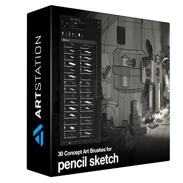 30 Brushes for Concept Art | Pencil Sketch