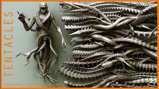 TENTACLES - 40+ in ZBrush brushes and OBJs скачать