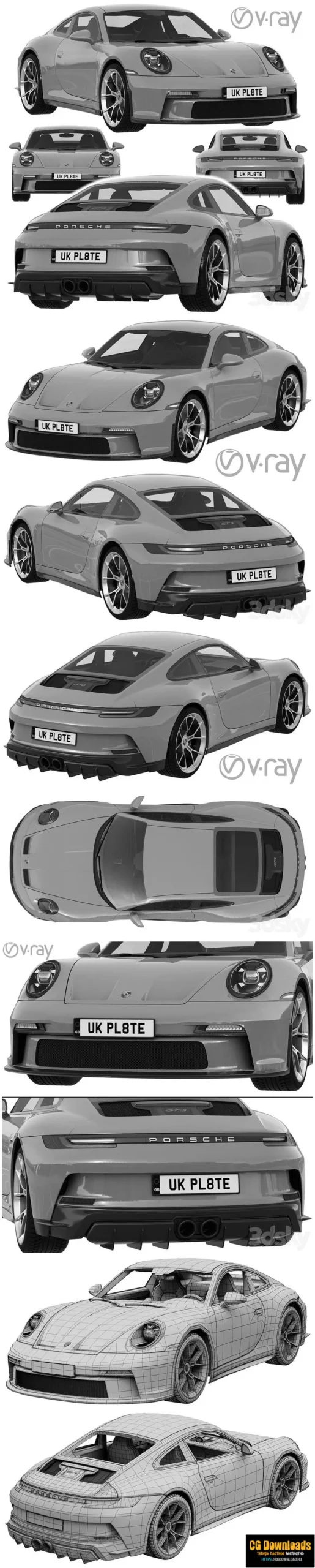 Porsche 911 GT3 Touring 2022 3D модель