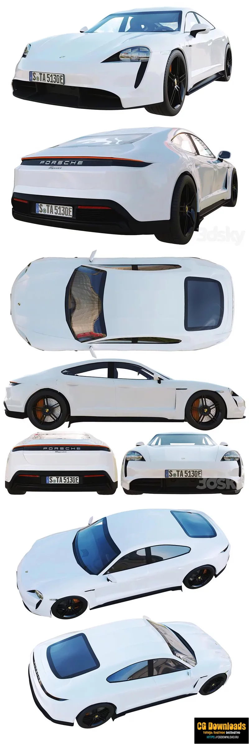 Porsche Taycan Turbo S 3D модель