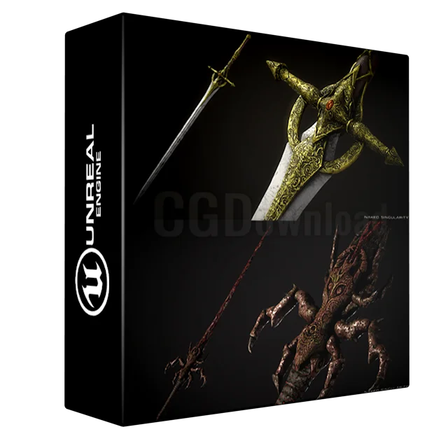 DARK FANTASY MEDIEVAL WEAPONS - Skeletal weapon ready [Sword,Shield,Axe,Bow...]