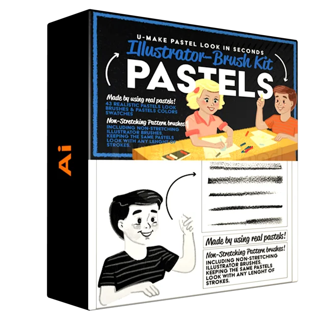 Pastels Illustrator Brush-Kit