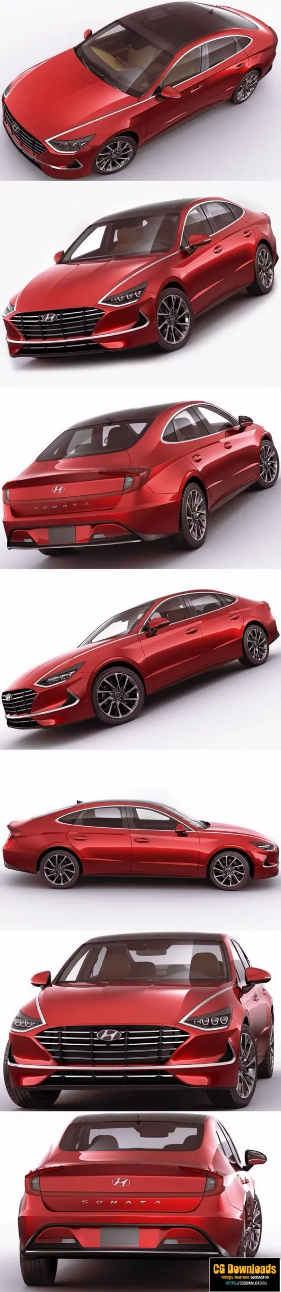 Hyundai Sonata 2020 3D модель