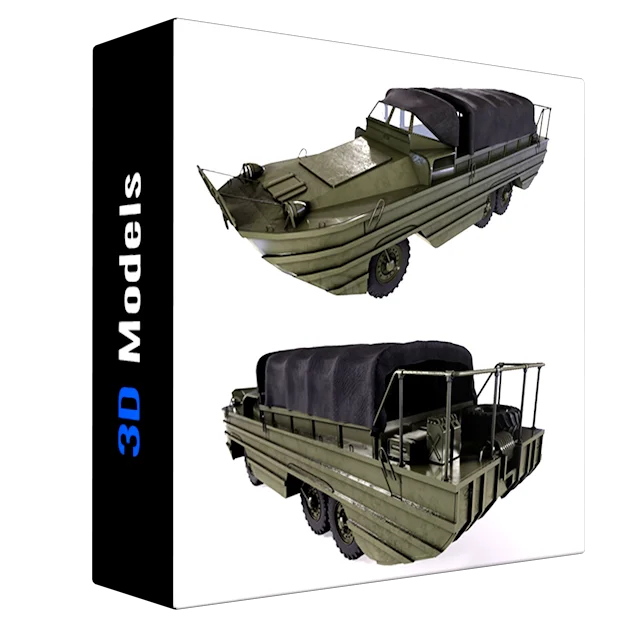 GMC-DUKW-353 Amphibious Vehicle low-poly