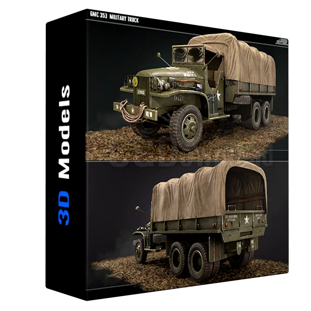 Military Truck gmc 353 World War 2 US truck Low-poly