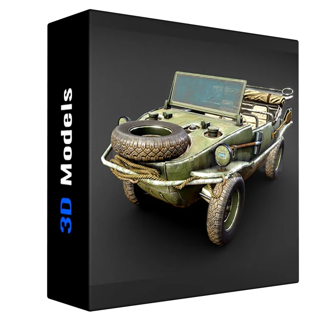 Schwimmwagen Volkswagen Typ 166 low-poly