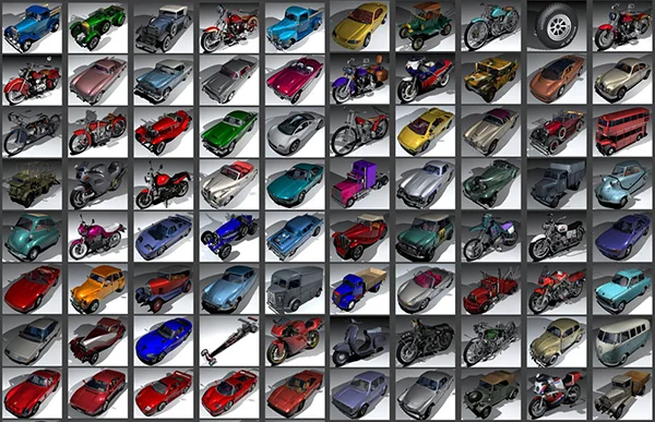 Vintage Modern Cars And Bikes for C4D скачать