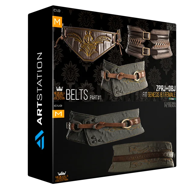 MEDIEVAL BELTS part#1 MD projects + OBJ. Medieval and Fantasy collection