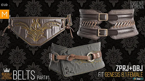 MEDIEVAL BELTS part#1 MD projects + OBJ. Medieval and Fantasy collection скачать