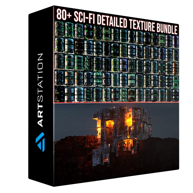 80+ Sci Fi Detailed Hard Surface Texture Material Bundle Pack