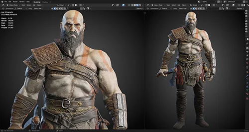 God of War - Blender Modeling - Full process videos & Resources скачать