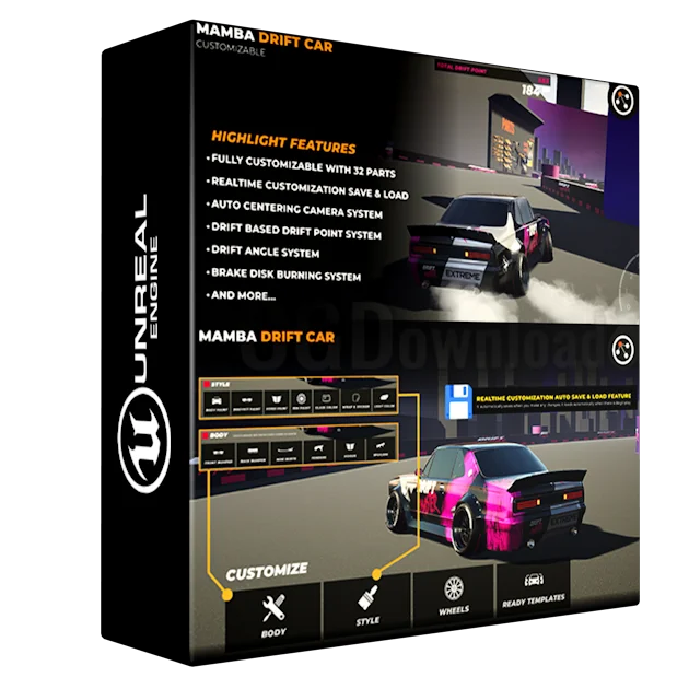 DRIVABLE DRIFT CAR "MAMBA" (Customizable)