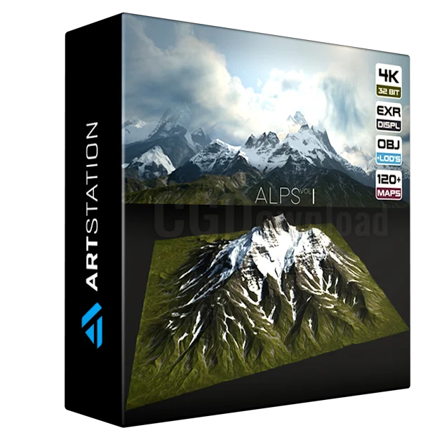 8 LANDSCAPE KITBASH PACK | Alpine mountains Vol.1