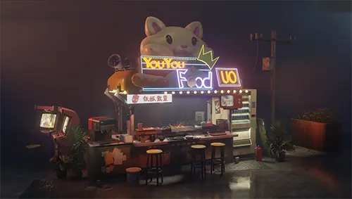 Blender Advanced Tutorial Roadside Food Stall Modeling (Material + Rendering - Full Process Production) скачать