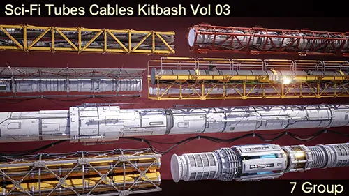 Sci-Fi Tubes Cables pipe Kit Vol 03 скачать