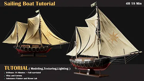 Sailing Boat Tutorial ( Modeling, Texturing, Lighting) скачать