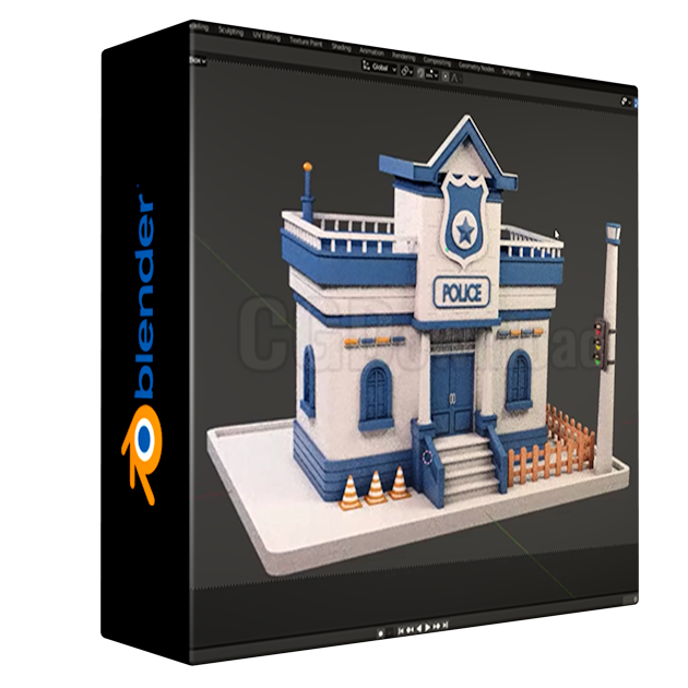 Blender 3D Modeling: Create a Low-Poly Police Building