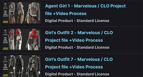 3 in 1 Outfits - Marvelous CLO Project file + Video Process скачать