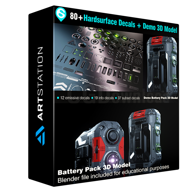 80+ Decal Pack + Demo 3D Model - DECALmachine V2.6.5 Ready