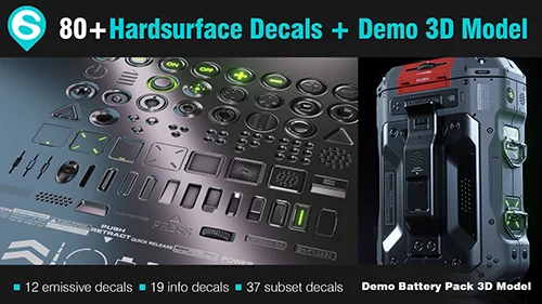 80+ Decal Pack + Demo 3D Model - DECALmachine V2.6.5 Ready скачать