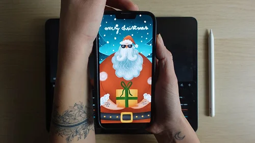 Illustrate & Animate a Digital Christmas Greeting Card GIF скачать