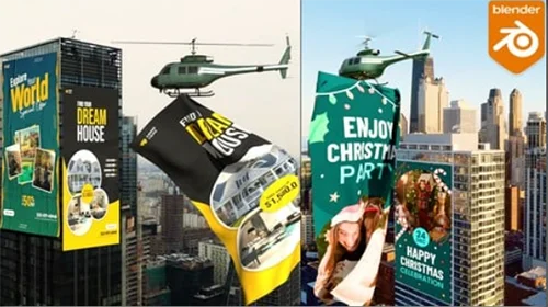 Learn Blender VFX & CGI Ads Banner Unroll & Pro-Level CGI скачать