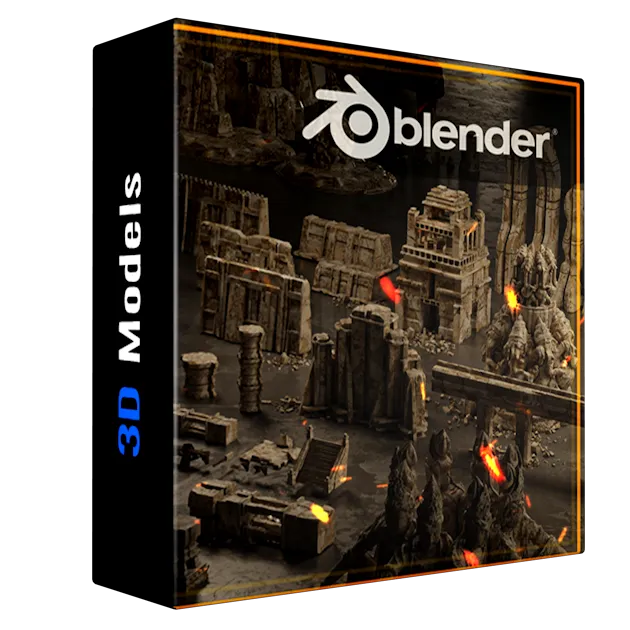 Ancient Temple 30 Old ruins of the temple 3D Kitbash Asset Pack