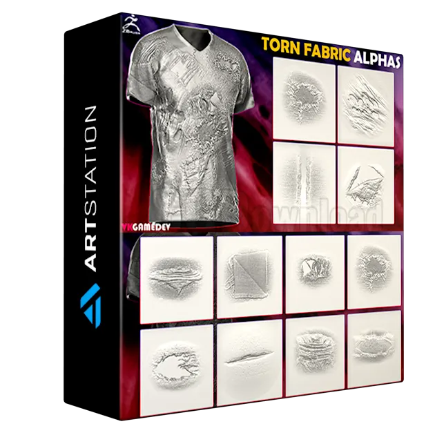 ZBrush Torn Fabric Alphas vol.2