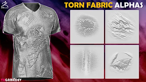 ZBrush Torn Fabric Alphas vol.2 скачать