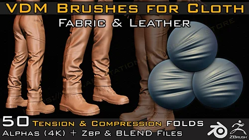 50 VDM Brushes Cloth Leather & Fabric Brushes, Tension & Compression Folds - Vol.04 скачать