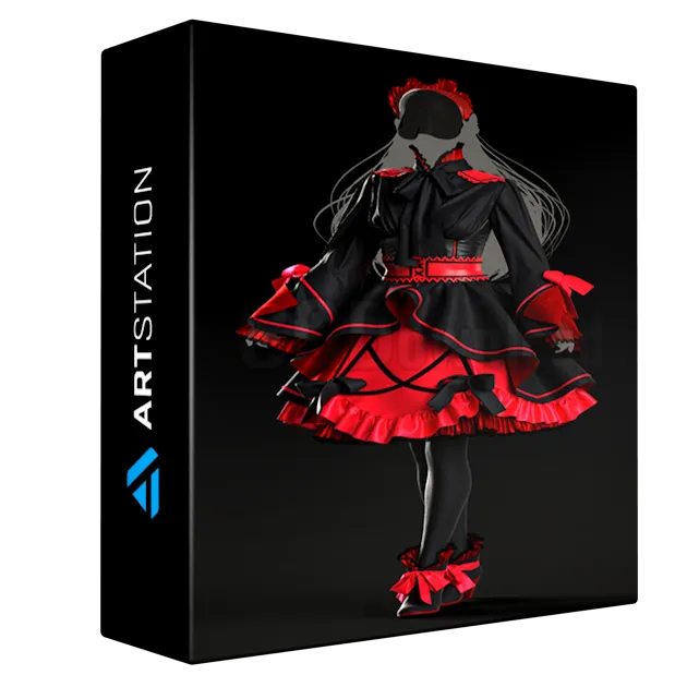 Anime style outfit. Marvelous Designer/Clo3d project + OBJ