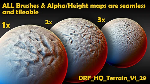 Ultra HQ Terrain Rock Seamless Sculpt Zbrush brushes + Alphas (Blender, Substance, Mudbox, etc.) Vol1 скачать