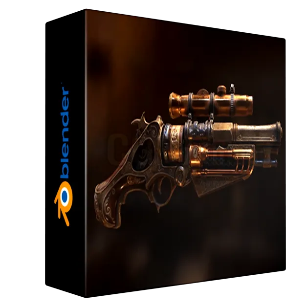 Steampunk Gun Game Asset in Blender Tutorial