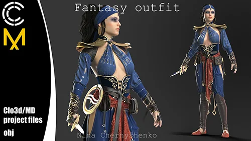Fantasy outfit. Marvelous Designer Clo3d project + OBJ скачать