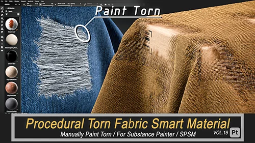 Procedural Torn Fabric Smart Material for Substance Painter - Fabric Tear Vol.19 скачать