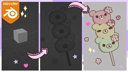 Design a Japanese mochi in Blender скачать