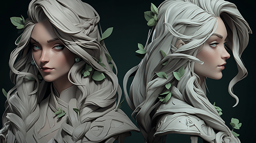 +300 Stylized Featured Female 9 Head Sculpt Reference Images(4k) скачать
