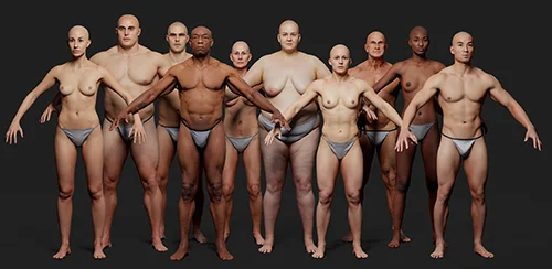 10 x Animation Ready Body Scan Pack скачать