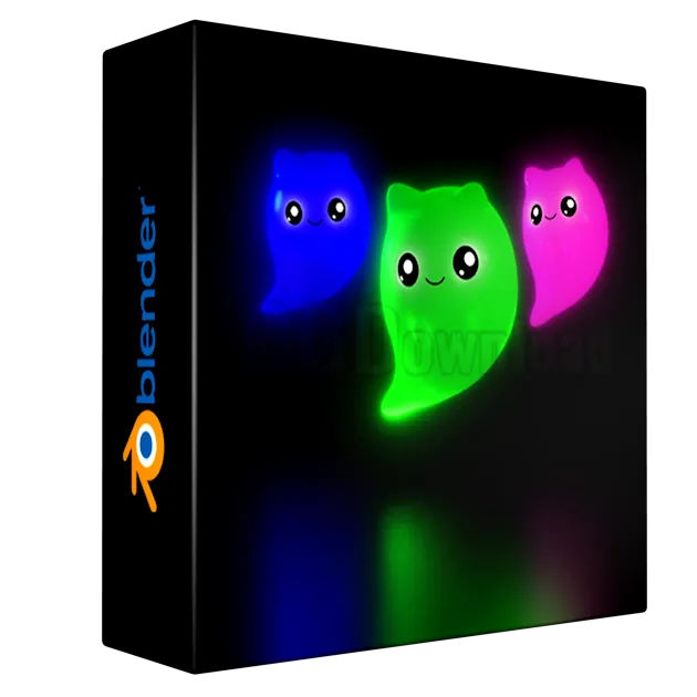 Fluorescent Material and Glow for a Ghost Cat in Blender