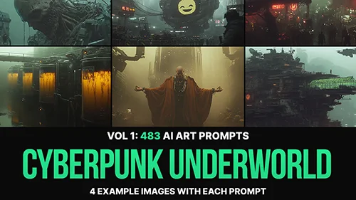 483 MJ Prompts & Images for Cyberpunk Underworld скачать