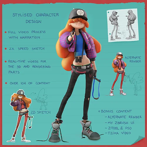 Stylized Character Design in 2d and 3d – Alex Negrea скачать