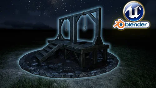 Blender to Unreal Engine 5 3D Props Medieval Gallows скачать