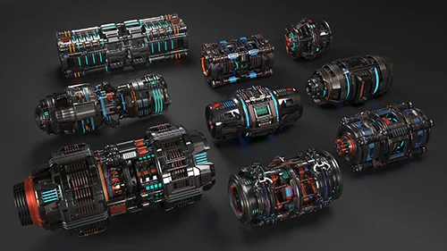 Sci-Fi Mega Elements KITBASH - SUBDIVISION READY - Full 3D pack скачать