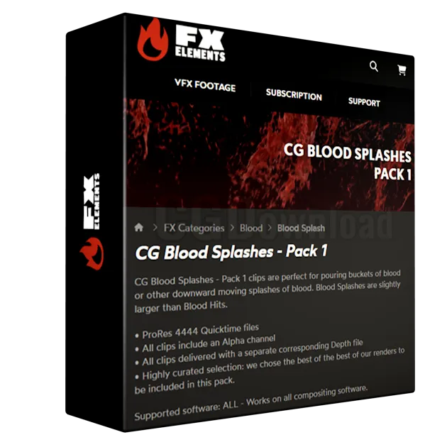FX Elements - CG Blood Splashes - Pack 1