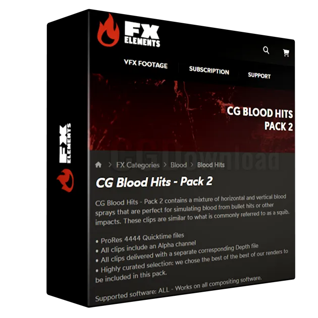 FX Elements - CG Blood Hits - Pack 2